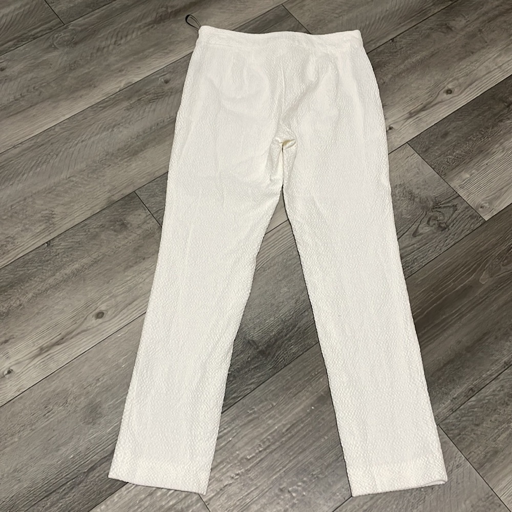 Josie Natori‎ cotton twill trousers white size 4 - Picture 2 of 4